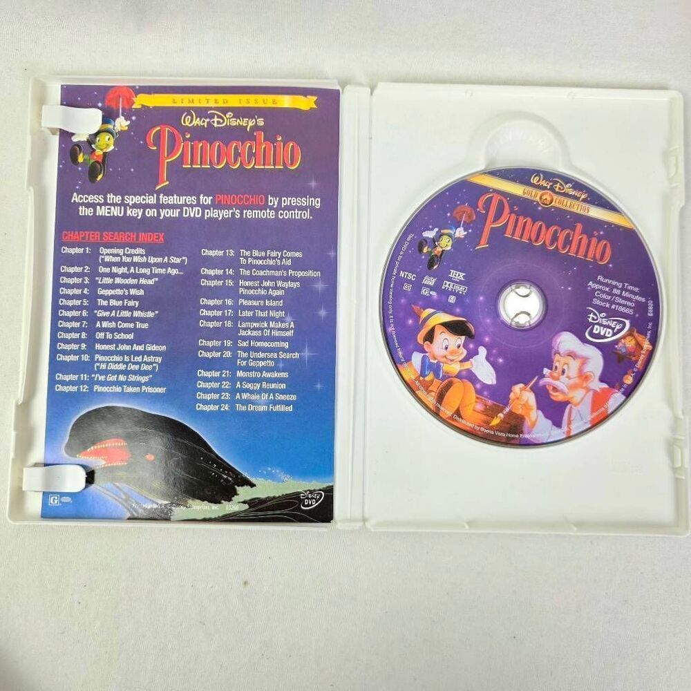 Disney Pinocchio Gold Collection DVD - Picture 2 of 3
